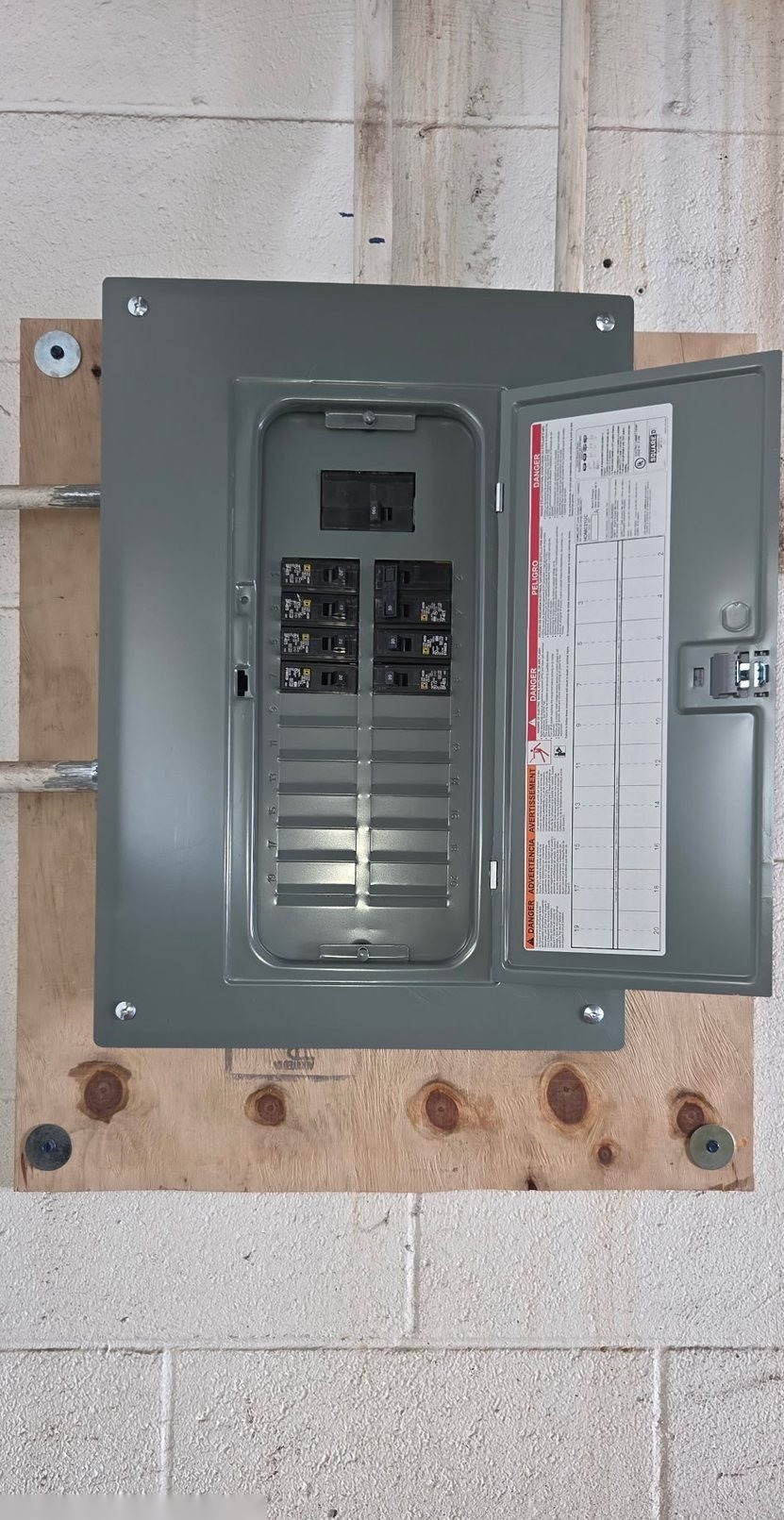 Mounted electrical panel